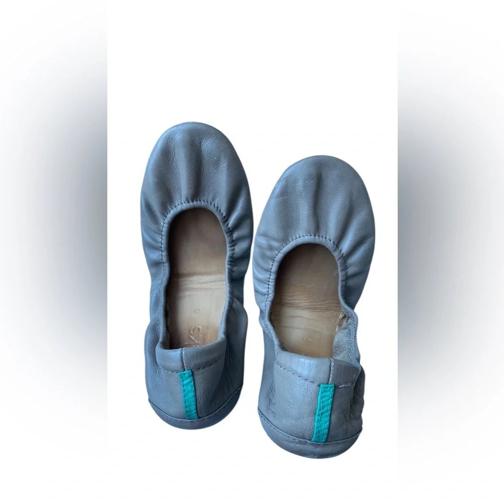 Tieks by Gavrieli Grey Italian Leather Foldable Ballet Flats Size 6 - Picture 3 of 8
